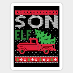 Son Elf ugly christmas sweater Sticker